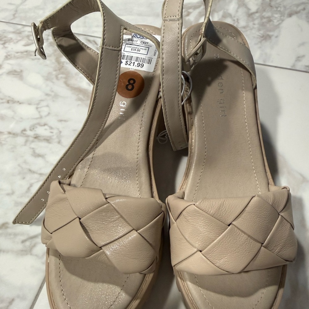 Madden Girl Cream Woven Sandals